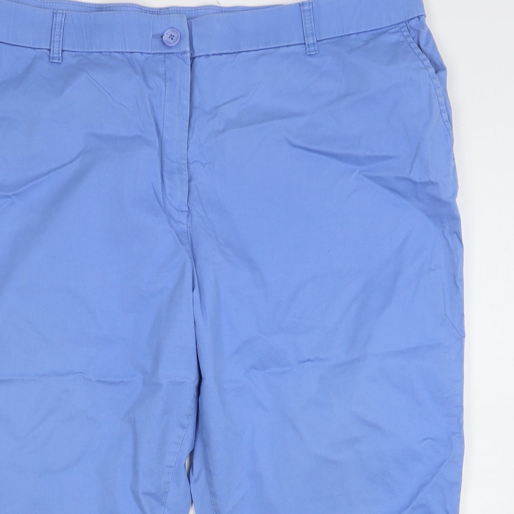 Bonmarché Womens Blue  Cotton Bloomer Trousers Size 22 L21 in Regular