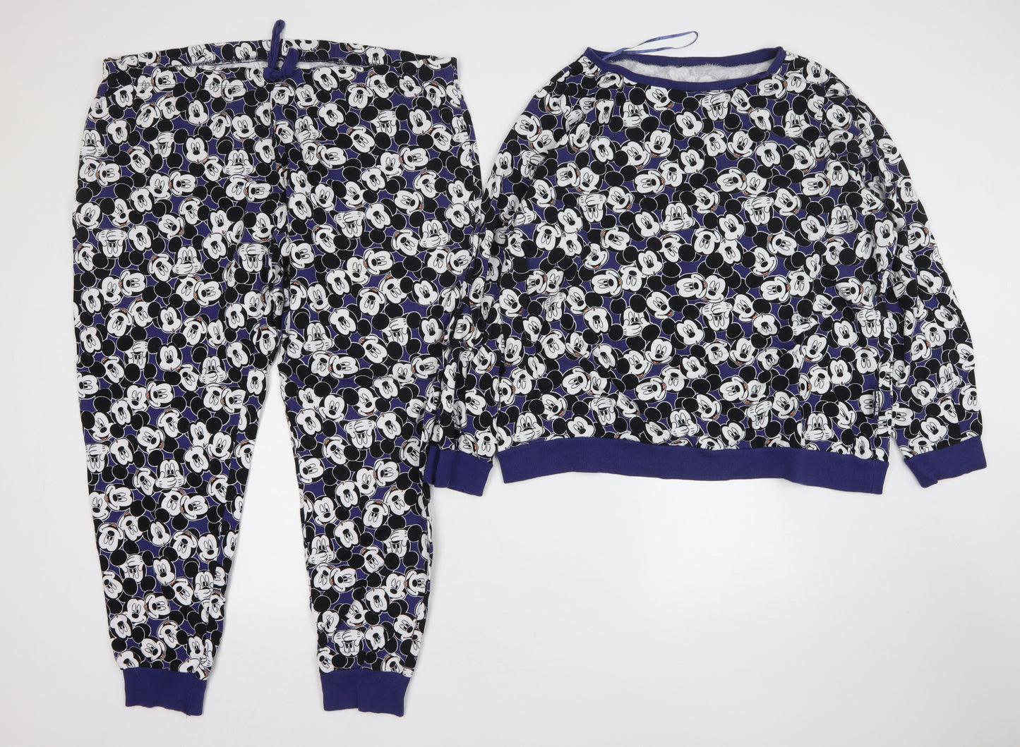 George Womens Blue Geometric Cotton Top Pyjama Set Size 20   - Mickey Mouse