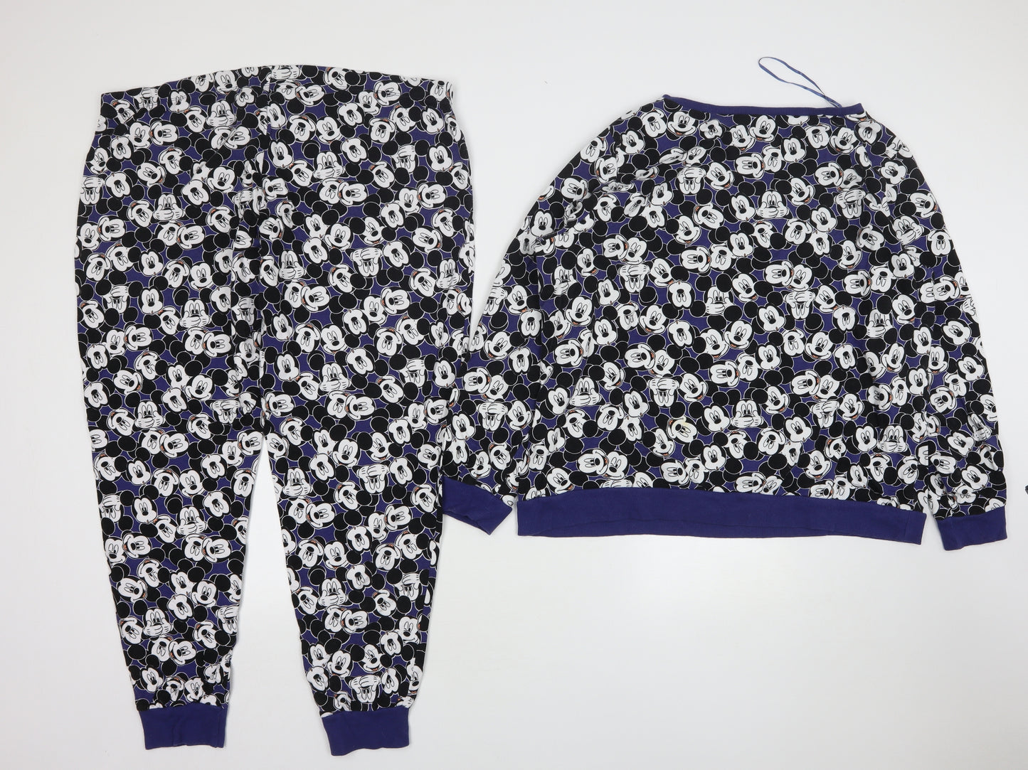 George Womens Blue Geometric Cotton Top Pyjama Set Size 20   - Mickey Mouse