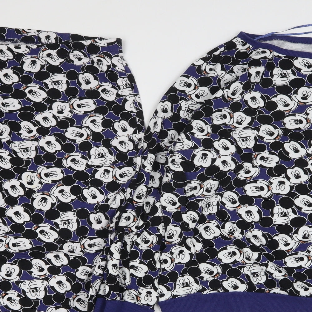 George Womens Blue Geometric Cotton Top Pyjama Set Size 20   - Mickey Mouse