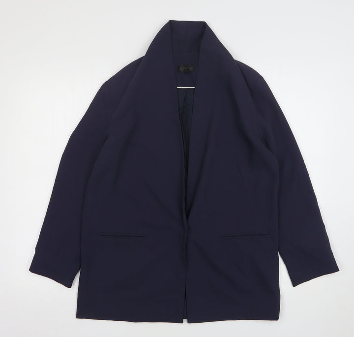 Topshop Womens Blue Polyester Jacket Blazer Size 10