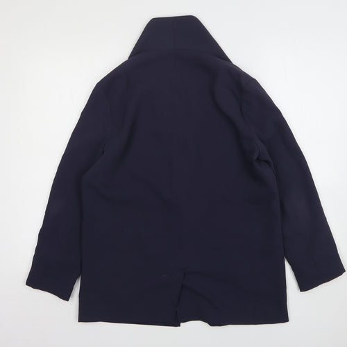 Topshop Womens Blue  Polyester Jacket Blazer Size 10