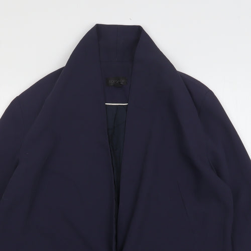 Topshop Womens Blue  Polyester Jacket Blazer Size 10