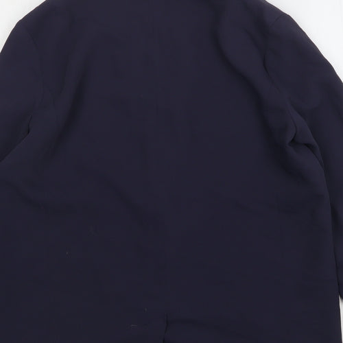 Topshop Womens Blue  Polyester Jacket Blazer Size 10