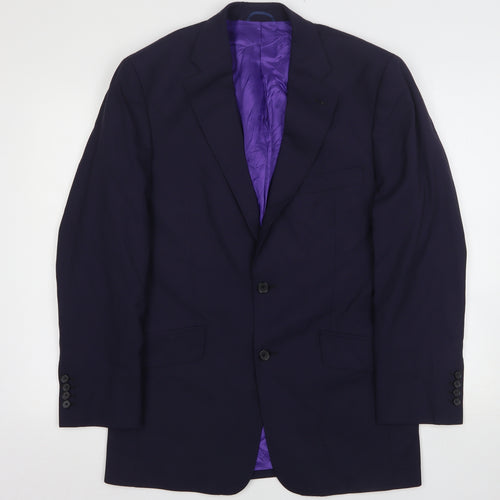 Dale Rhodes Mens Blue  Wool Jacket Suit Jacket Size 44