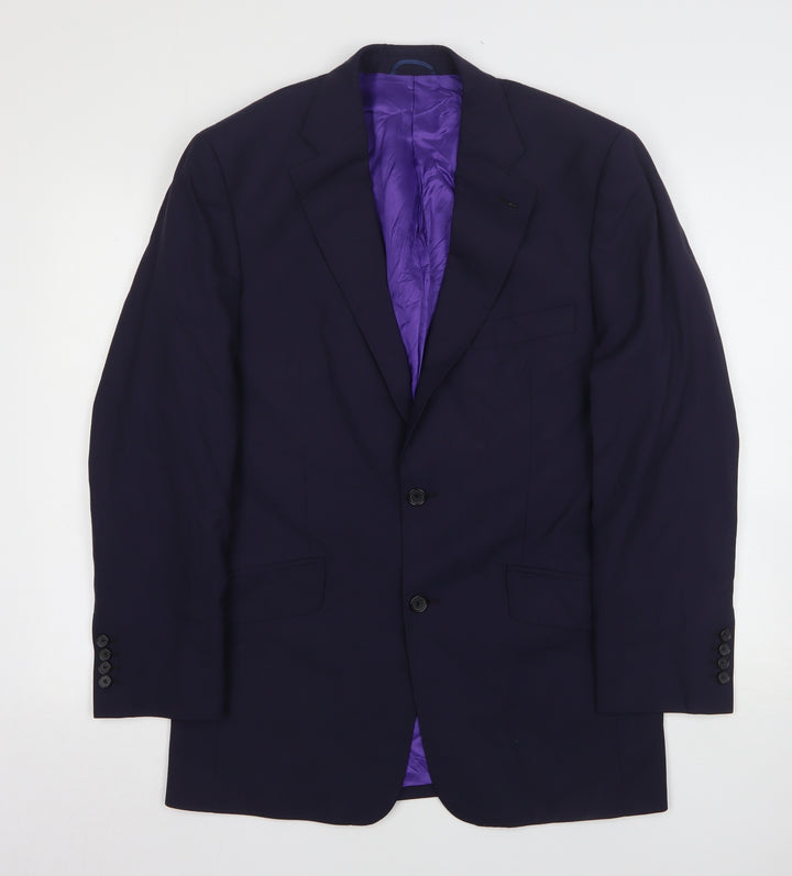 Dale Rhodes Mens Blue  Wool Jacket Suit Jacket Size 44