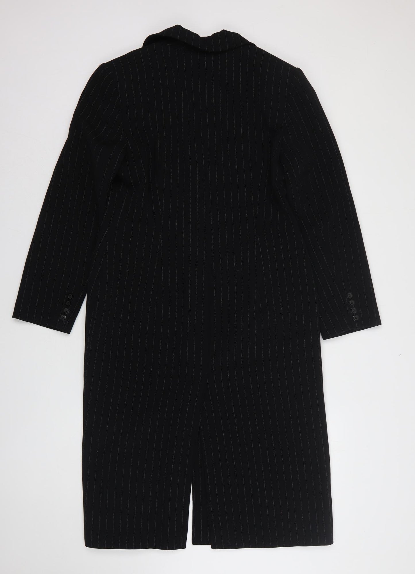 Regine Womens Black Striped Polyester Jacket Suit Jacket Size 14