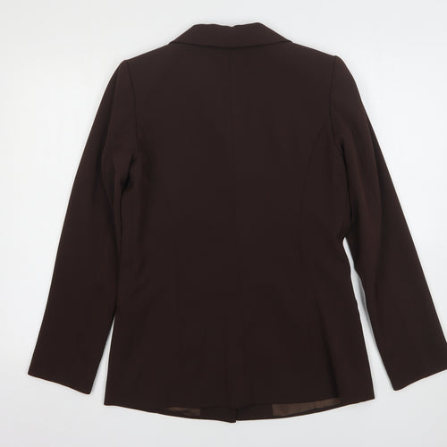 Monte Napoleone Womens Brown  Polyester Jacket Suit Jacket Size 12