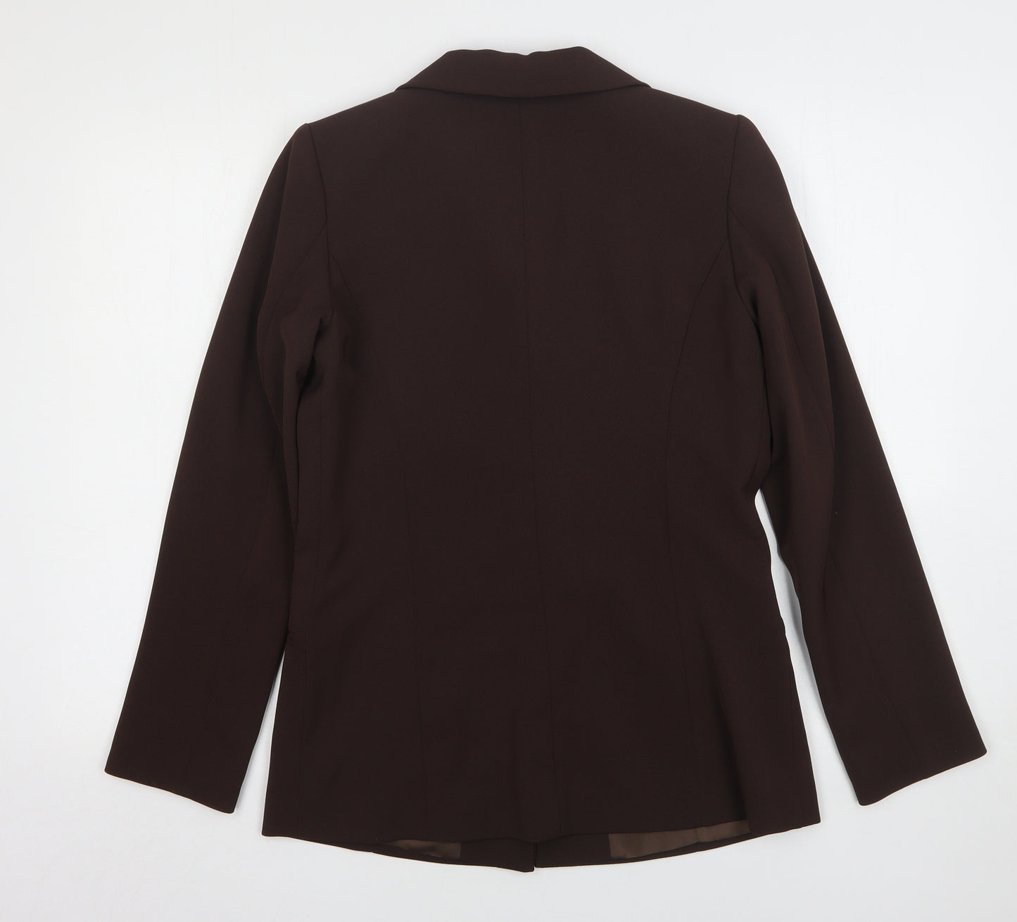 Monte Napoleone Womens Brown  Polyester Jacket Suit Jacket Size 12
