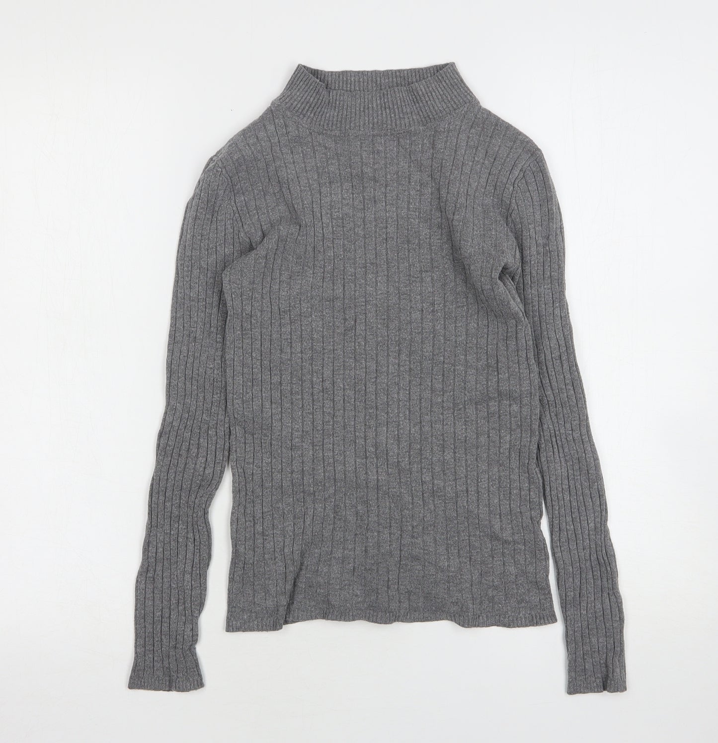 Primark Womens Grey High Neck  Polyester Pullover Jumper Size 10