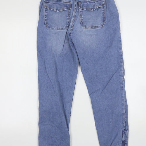Marks and Spencer Womens Blue  Cotton Straight Jeans Size 6 L27 in Regular