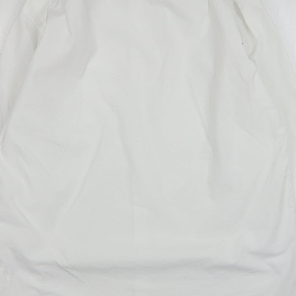 F&F Mens White  Polyester  Dress Shirt Size 16 Collared