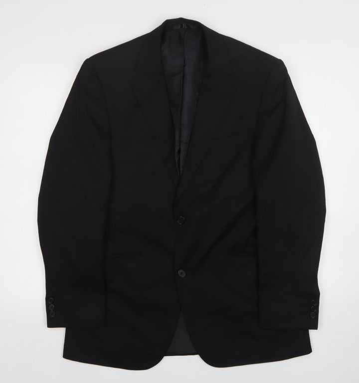 Tom English  Mens Black  Polyester Jacket Suit Jacket Size 38