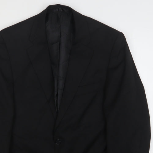 Tom English  Mens Black  Polyester Jacket Suit Jacket Size 38