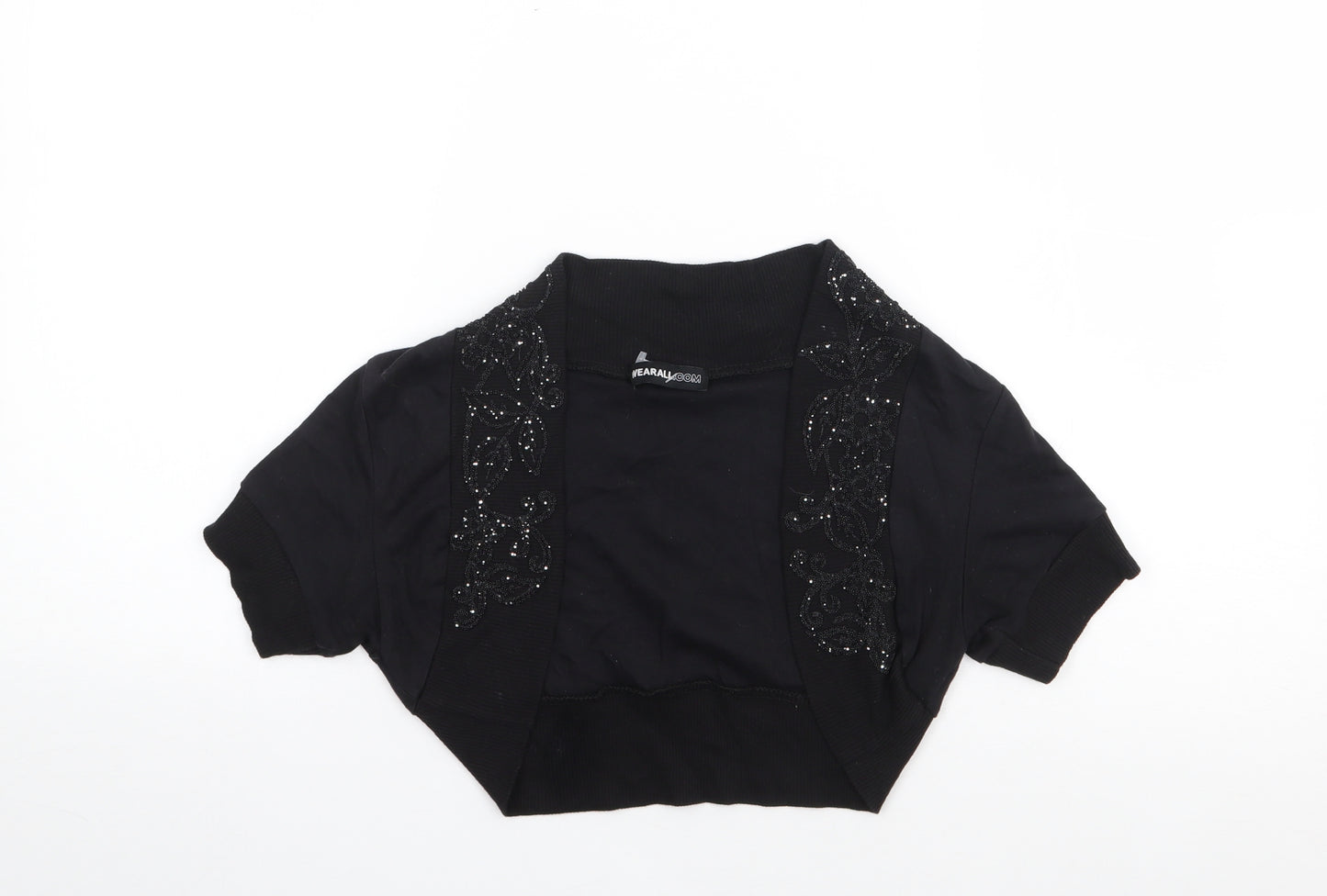 We Are All Womens Black V-Neck  Cotton Cardigan Jumper Size XS   - Bolero