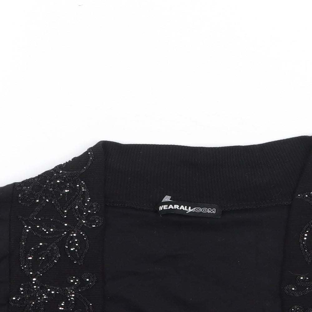 We Are All Womens Black V-Neck  Cotton Cardigan Jumper Size XS   - Bolero