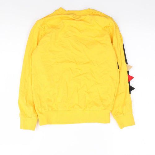 Preworn Boys Yellow  Cotton Jersey T-Shirt Size S Crew Neck Pullover - Dinosaur