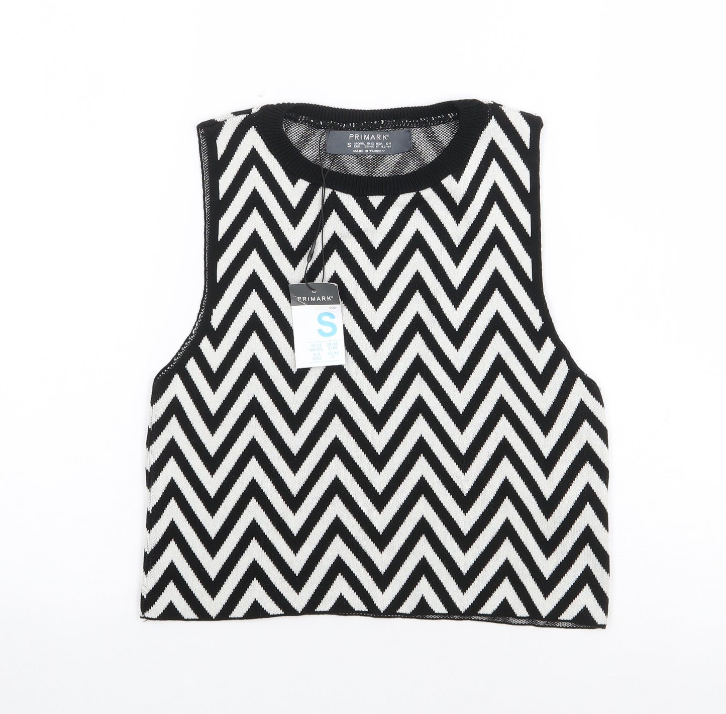 Primark Womens Multicoloured Geometric Acrylic Camisole Tank Size S Round Neck