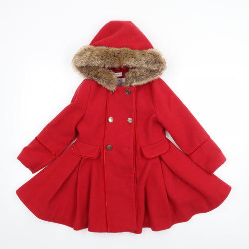 F&F Girls Red   Jacket  Size 5-6 Years  Button