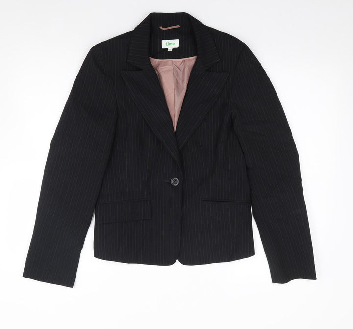 Lime Womens Black   Jacket Blazer Size 12  Button