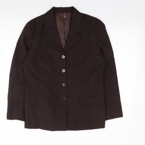 Preworn Womens Brown   Jacket Blazer Size 14  Button
