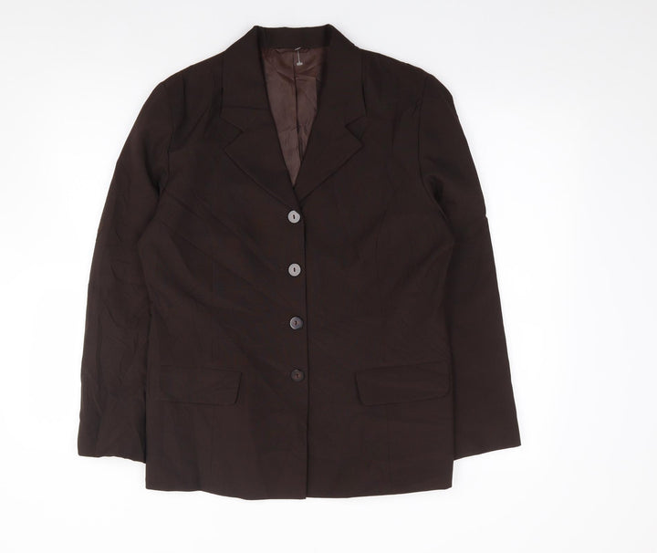 Preworn Womens Brown   Jacket Blazer Size 14  Button
