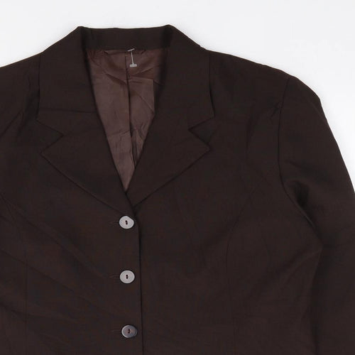 Preworn Womens Brown   Jacket Blazer Size 14  Button