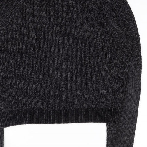 New Look Womens Grey Roll Neck  Polyester Henley Jumper Size M