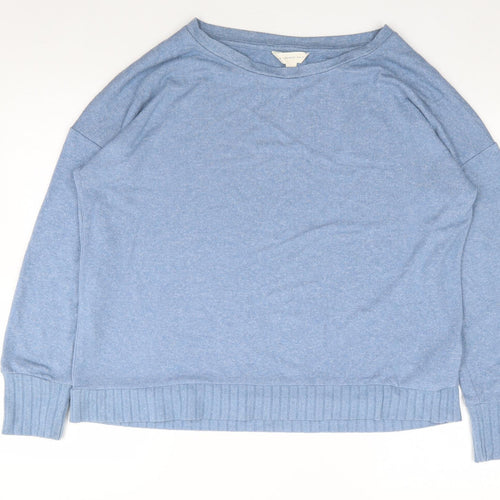 Marks and Spencer Womens Blue Round Neck  Viscose Pullover Jumper Size 16   - Lounge
