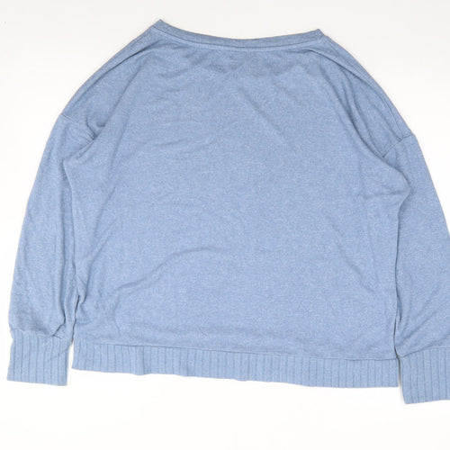 Marks and Spencer Womens Blue Round Neck  Viscose Pullover Jumper Size 16   - Lounge