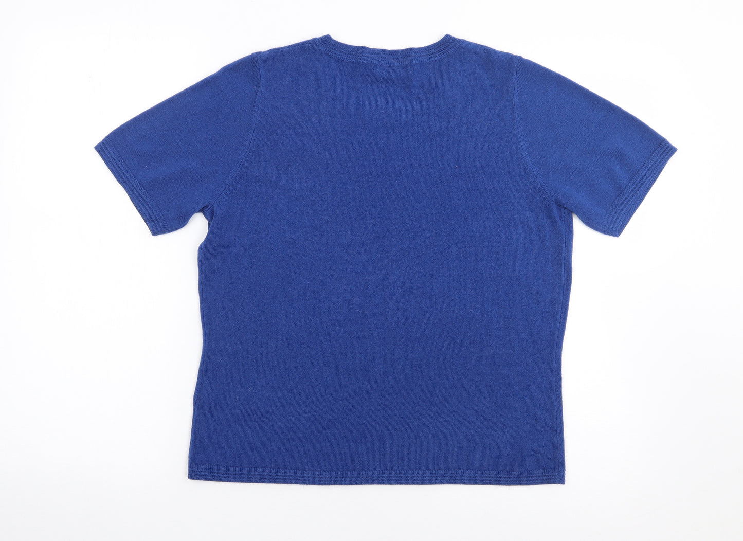 Marks and Spencer Womens Blue Crew Neck  Acrylic Pullover Jumper Size 12