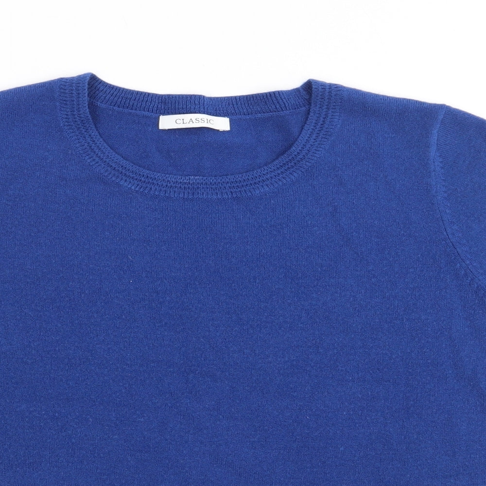 Marks and Spencer Womens Blue Crew Neck  Acrylic Pullover Jumper Size 12