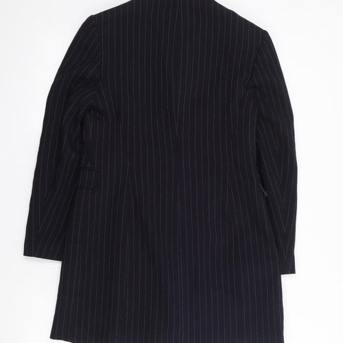 Anne Brooks Womens Blue Pinstripe Polyester Jacket Suit Jacket Size 10
