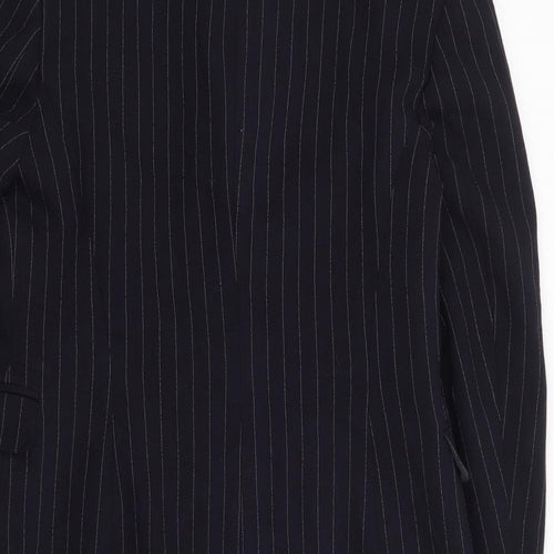 Anne Brooks Womens Blue Pinstripe Polyester Jacket Suit Jacket Size 10