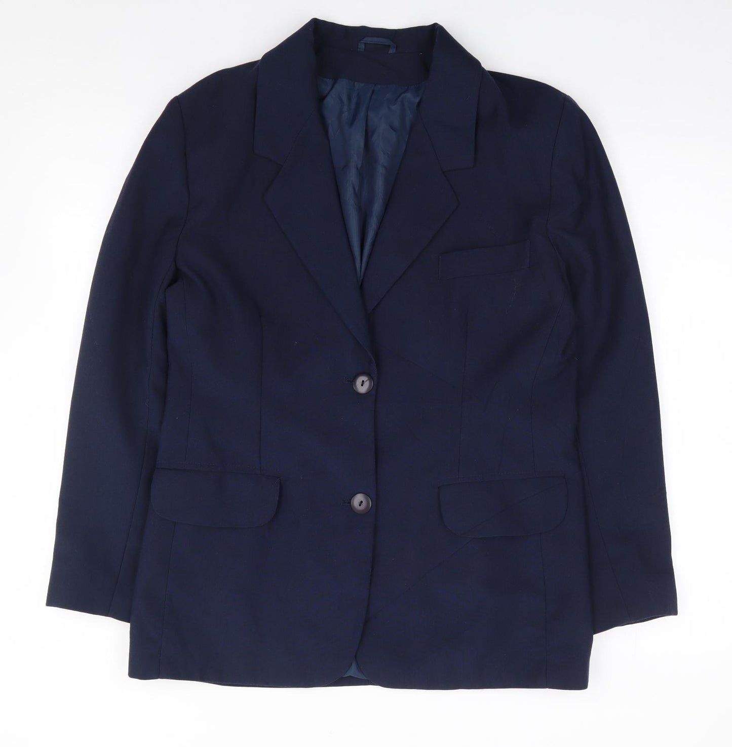 Classic Woman Womens Blue  Polyester Jacket Suit Jacket Size 12