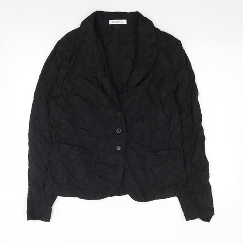 Tendenza Womens Black Geometric Polyester Jacket Suit Jacket Size S
