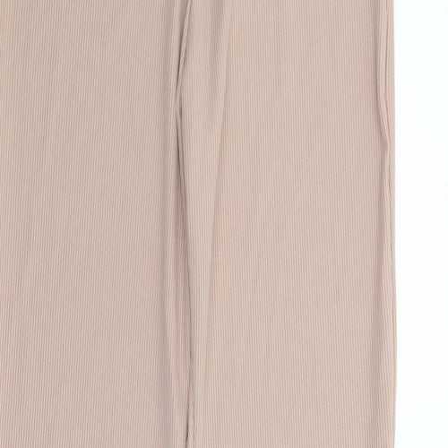 Stylewise Womens Pink  Polyester Trousers  Size 8 L33 in Regular  - Ribbed