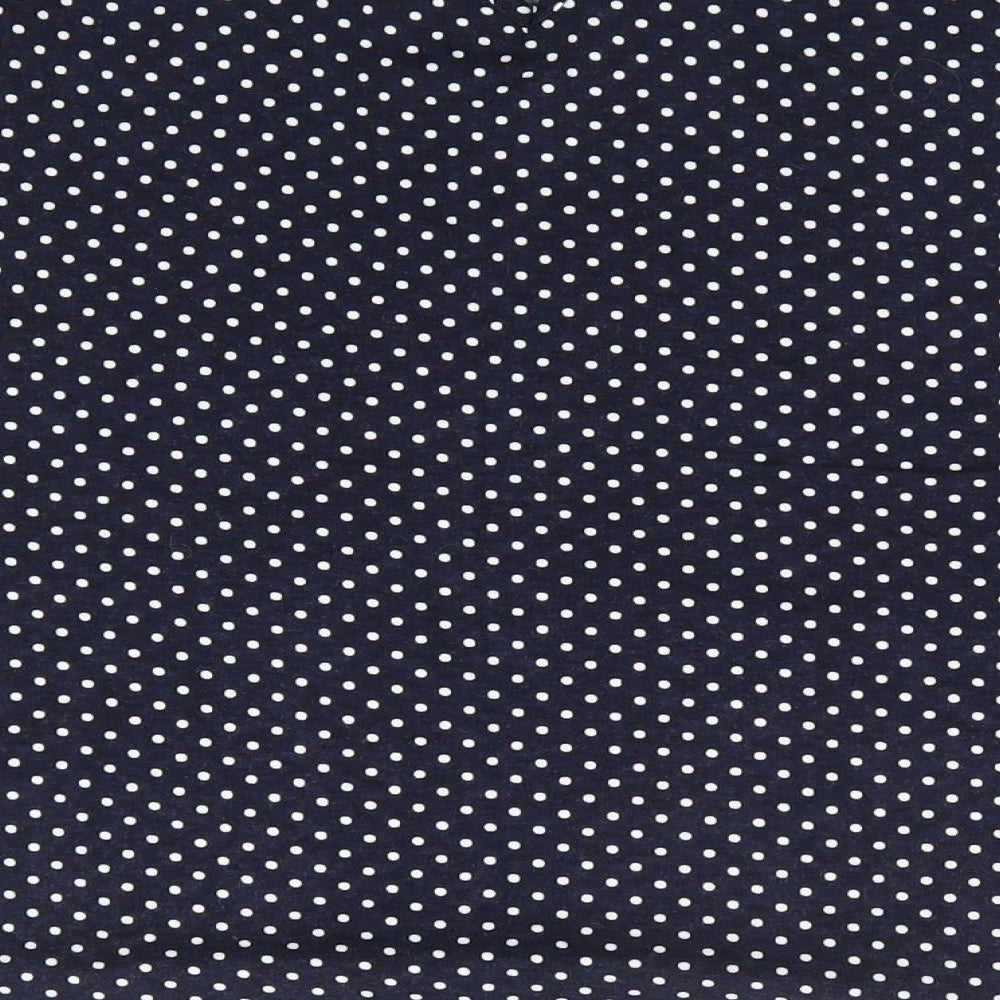 Primark Womens Blue Polka Dot Viscose Jersey T-Shirt Size 10 Collared