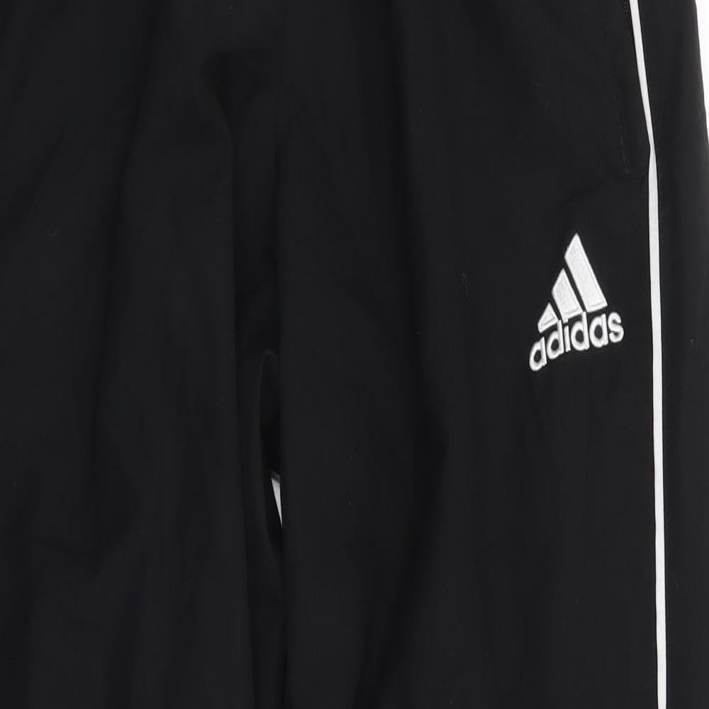 adidas Mens Black  Polyester Jogger Trousers Size M L30 in Regular Drawstring