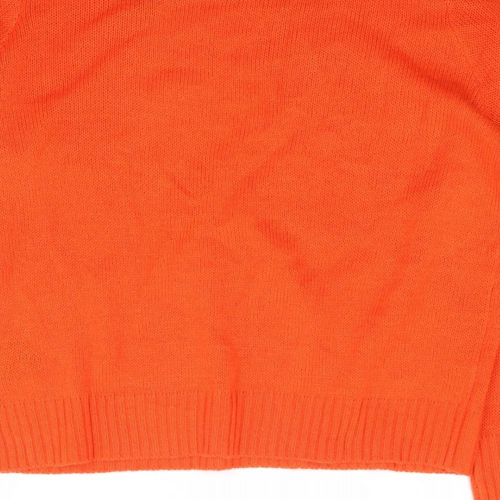 H&M Womens Orange Round Neck  Acrylic Pullover Jumper Size S
