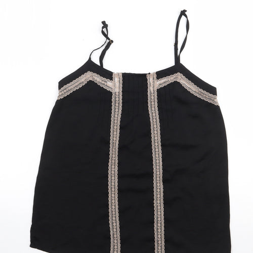 Pull and Bear  Womens Black  Polyester Camisole Tank Size S Sweetheart