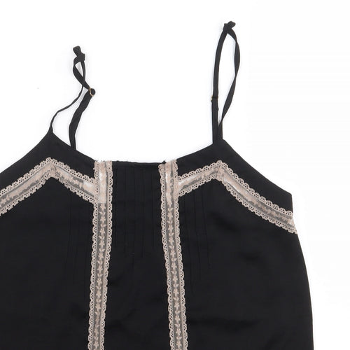 Pull and Bear  Womens Black  Polyester Camisole Tank Size S Sweetheart