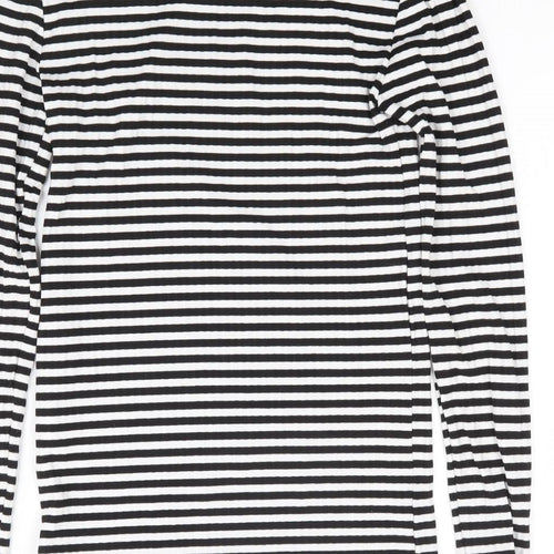 Pieces Womens Multicoloured Striped Polyester Jersey T-Shirt Size XS Round Neck