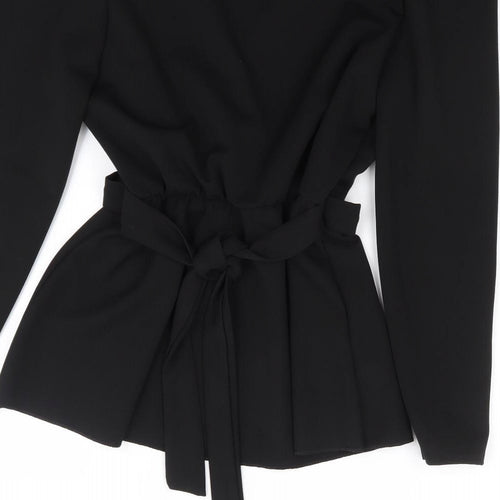 Passion LyLy Womens Black  Viscose Jersey Blouse Size S Boat Neck
