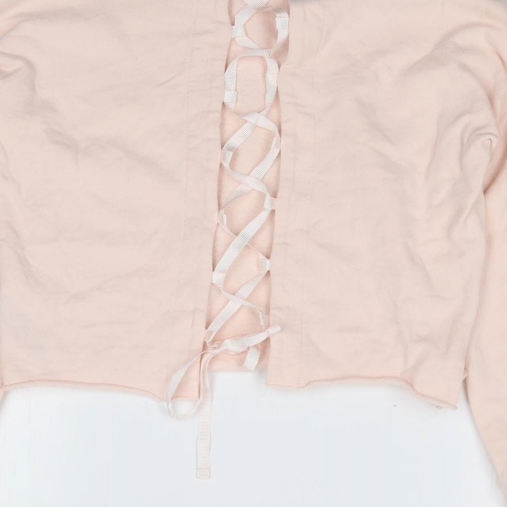 Miss Selfridge Womens Pink  100% Cotton Pullover Sweatshirt Size 4  Pullover