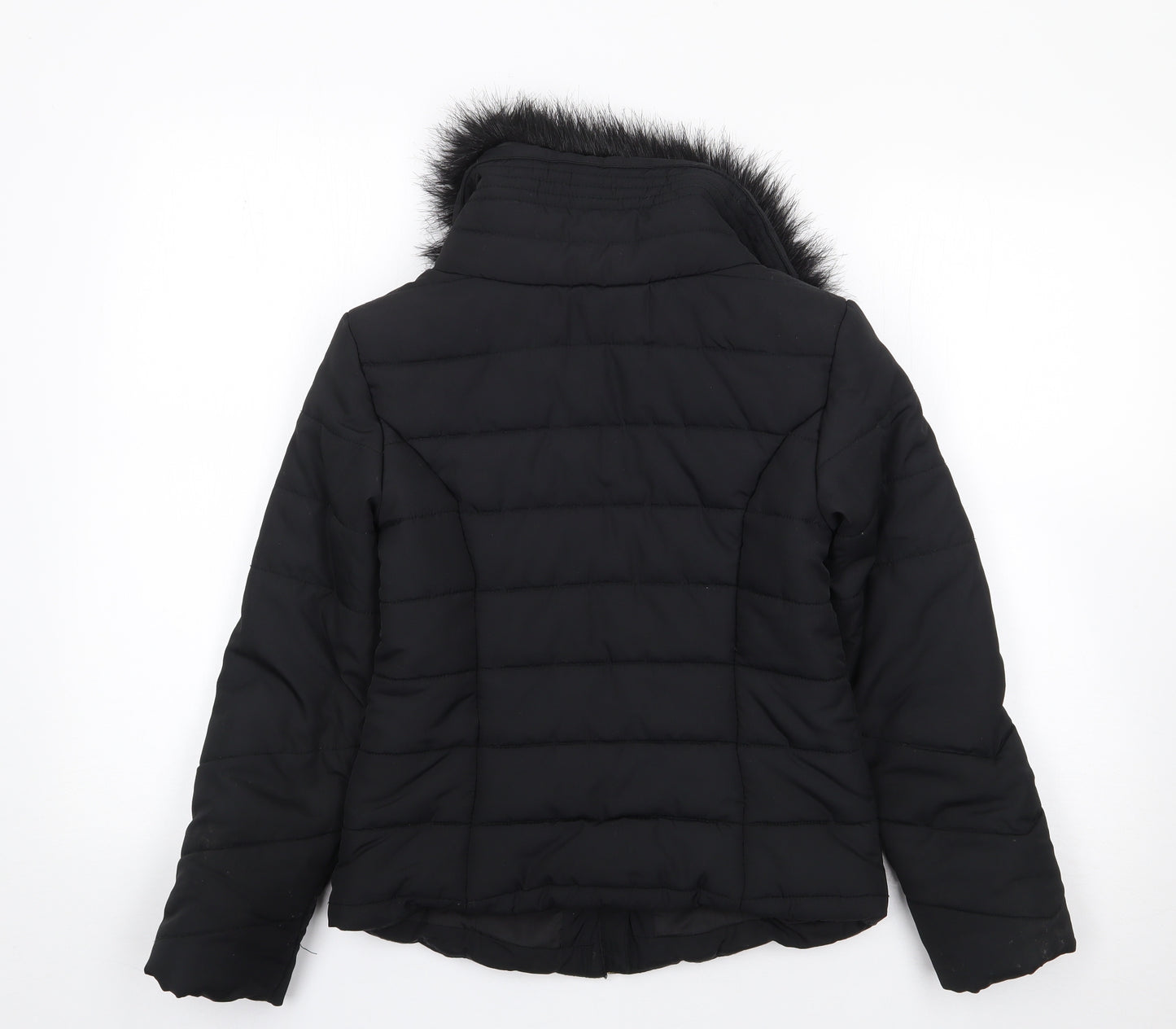 H&M Girls Black   Parka Coat Size 11 Years  Zip