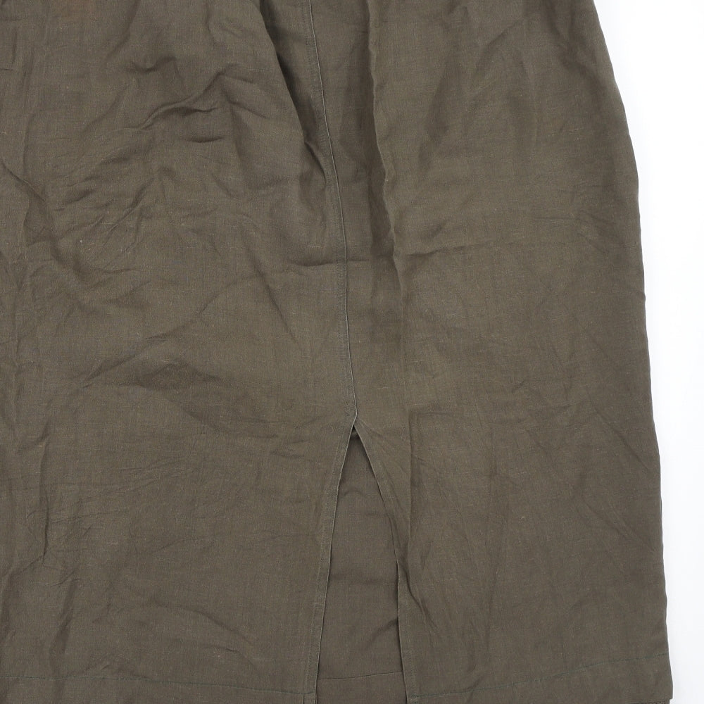 East Coast Womens Green  Linen Cargo Skirt Size 22 in   Drawstring