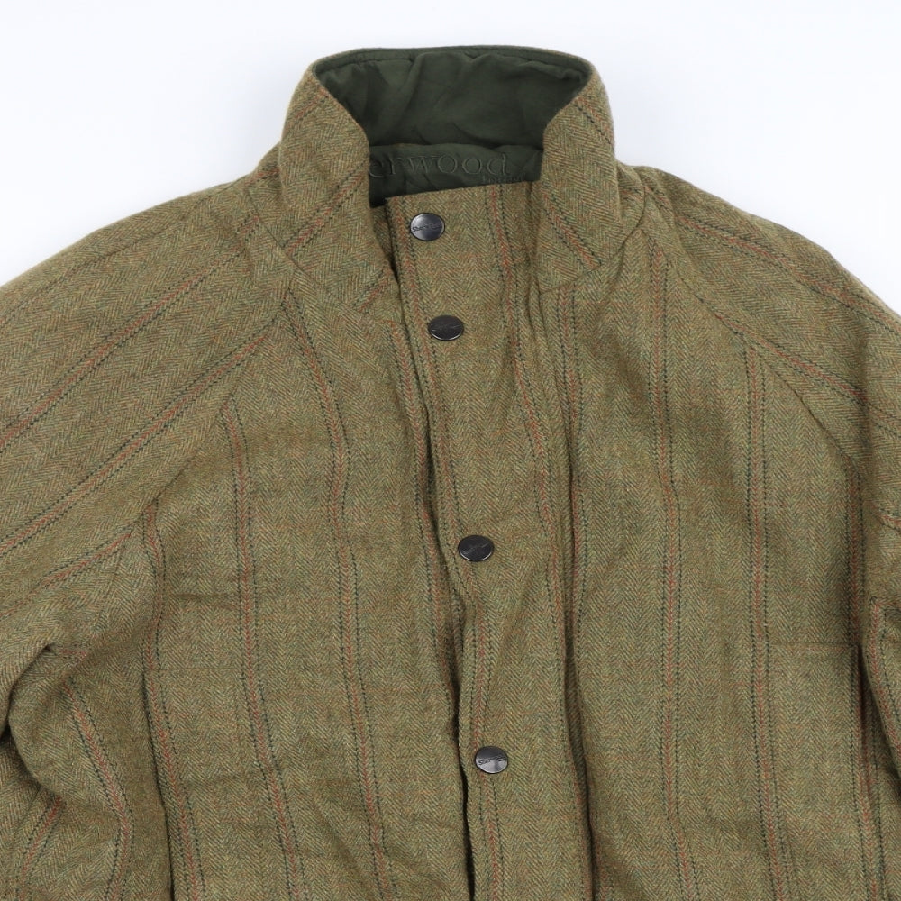 Sherwood Mens Green Striped  Jacket Coat Size L