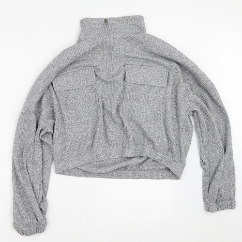 Pep & Co  Womens Grey  Polyester Full Zip Sweatshirt Size 18
