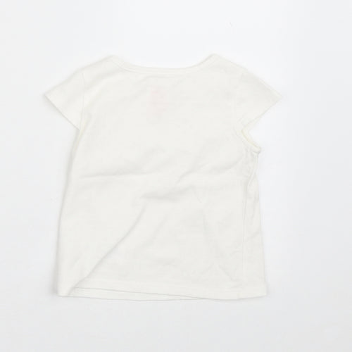 Max Studio Girls White  Cotton Basic Blouse Size 2 Years Crew Neck
